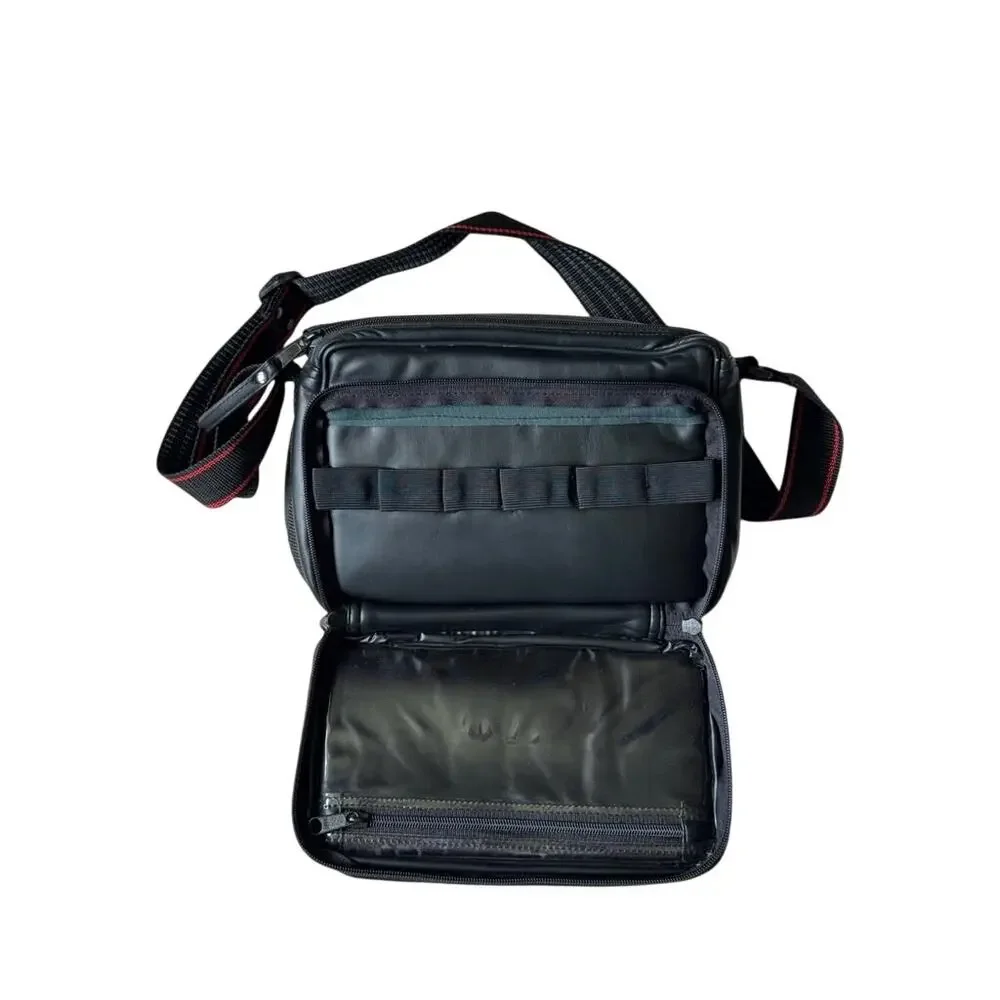 SLR Customer Padded Camera Shoulder Bag Black Red Multi-Compartment Strap